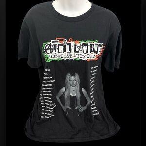 Vintage Avril Lavigne Band Shirt Greatest Hits Tour Tee Medium Rock Tee